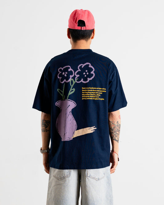 Woodbird WBBaine Cray Tee T-Shirts Navy