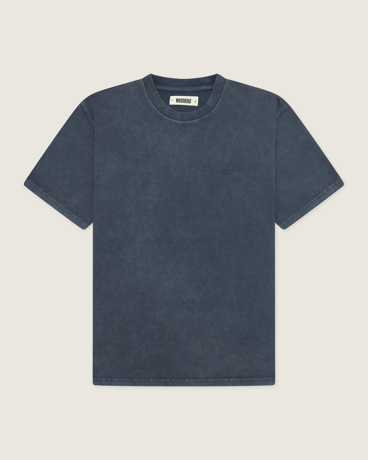 Woodbird WBBaine Washed Tee T-Shirts Dusty Blue
