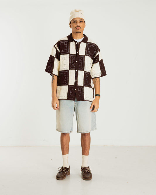 Woodbird WBBanks Crochet Knit Knits Brown-Off White