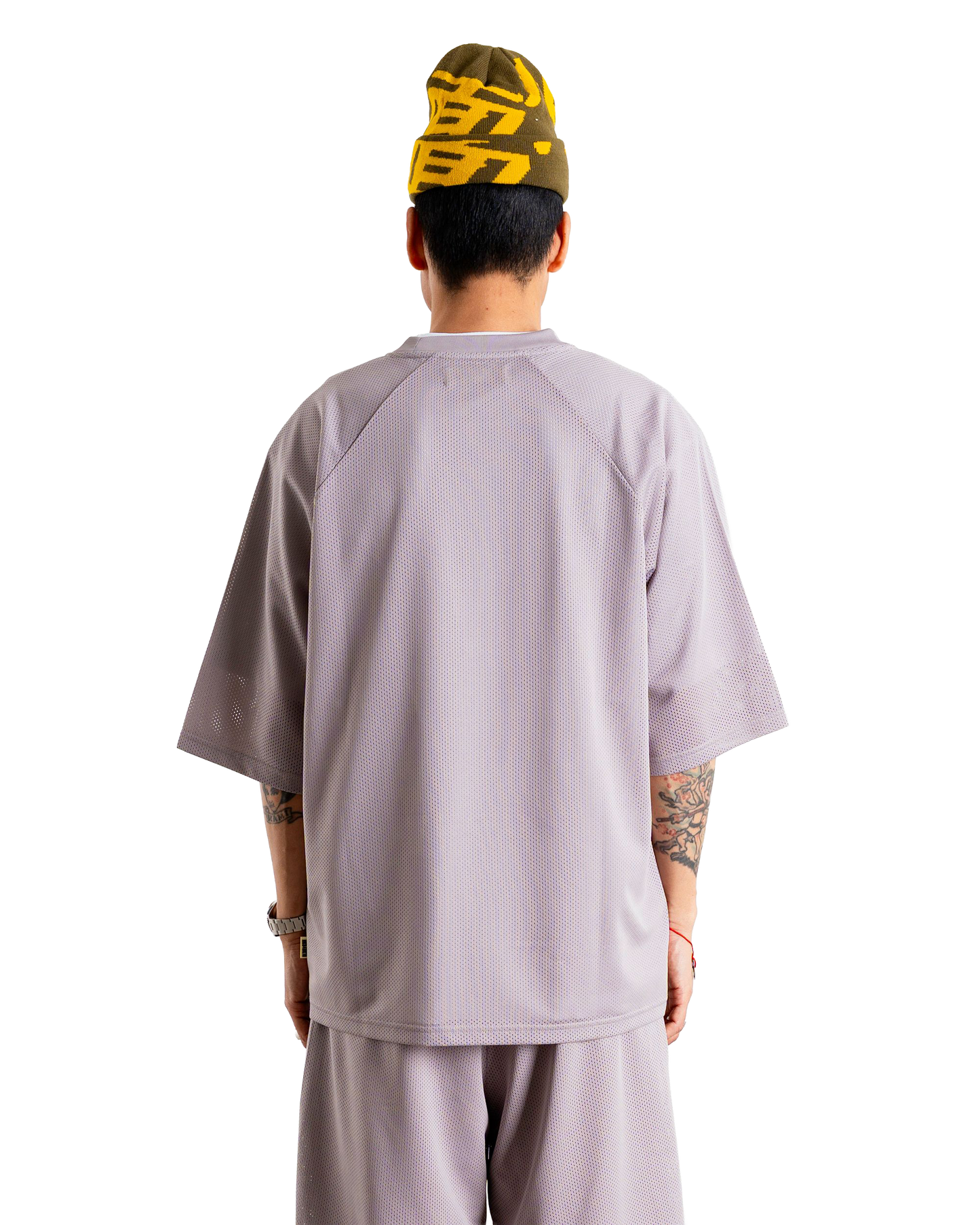 Woodbird WBBlake Mesh Tee T-Shirts Grey-Purple