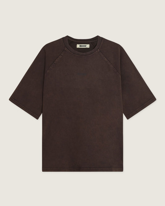 Woodbird WBBlake Washed Logo Tee T-Shirts Brown