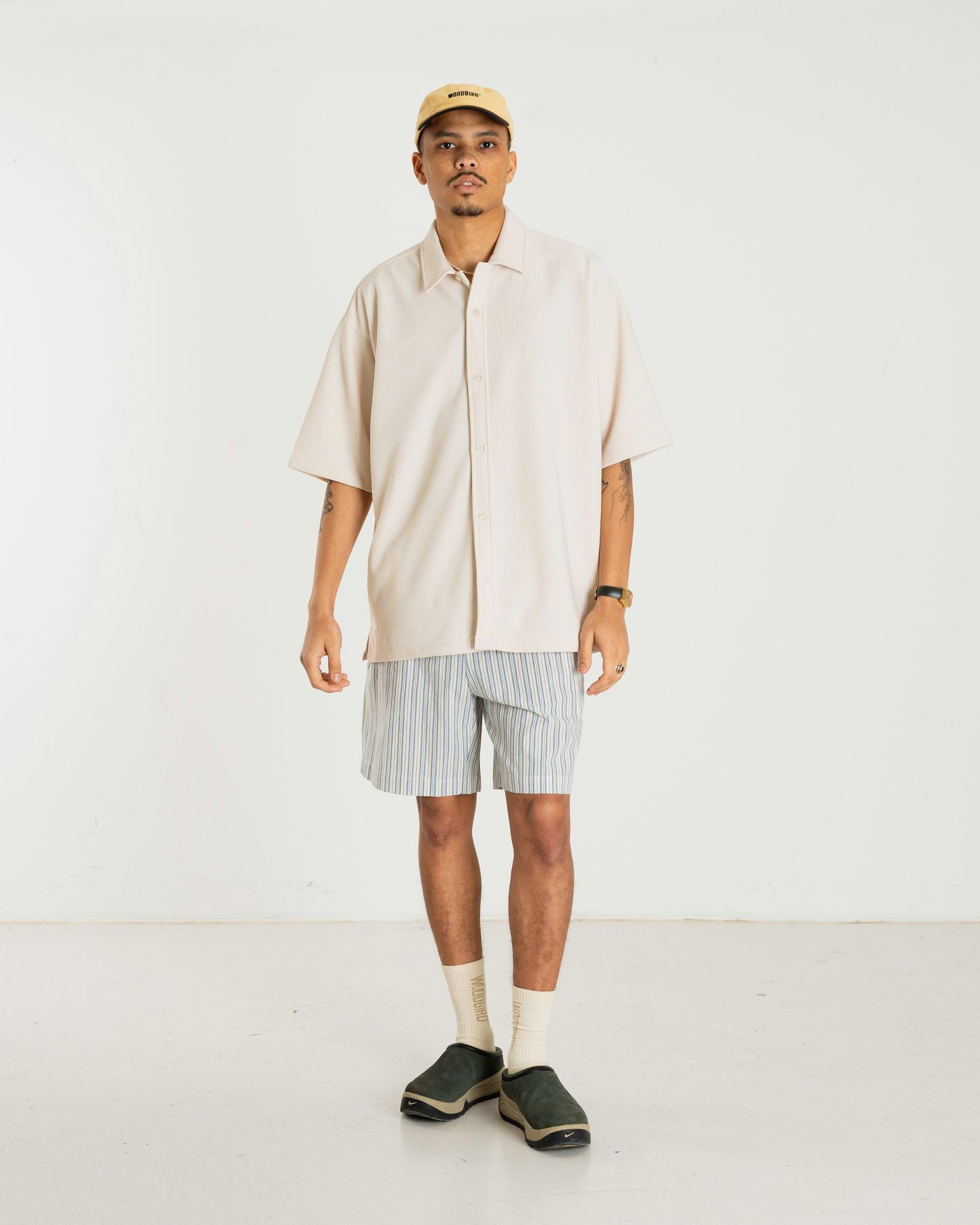 Woodbird WBBommy Stripe Shorts Shorts Light Blue