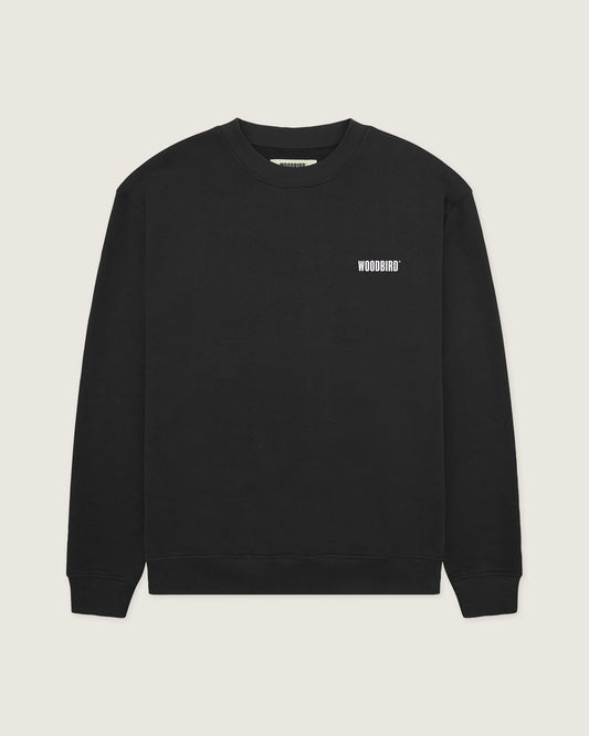 Woodbird WBCane Founded Crew Sweats Black