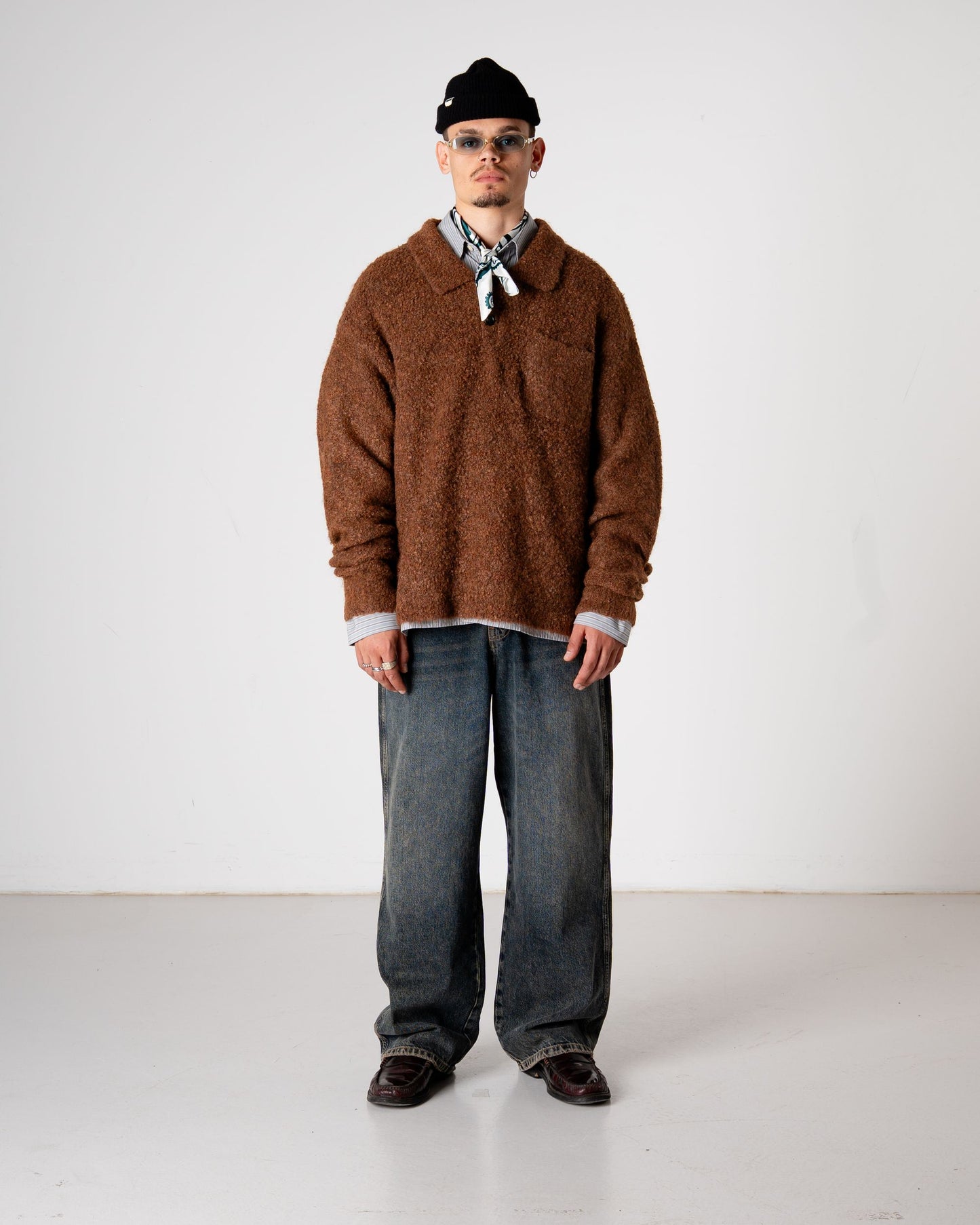 Woodbird WBDom Loop Polo Knits Dark Brown