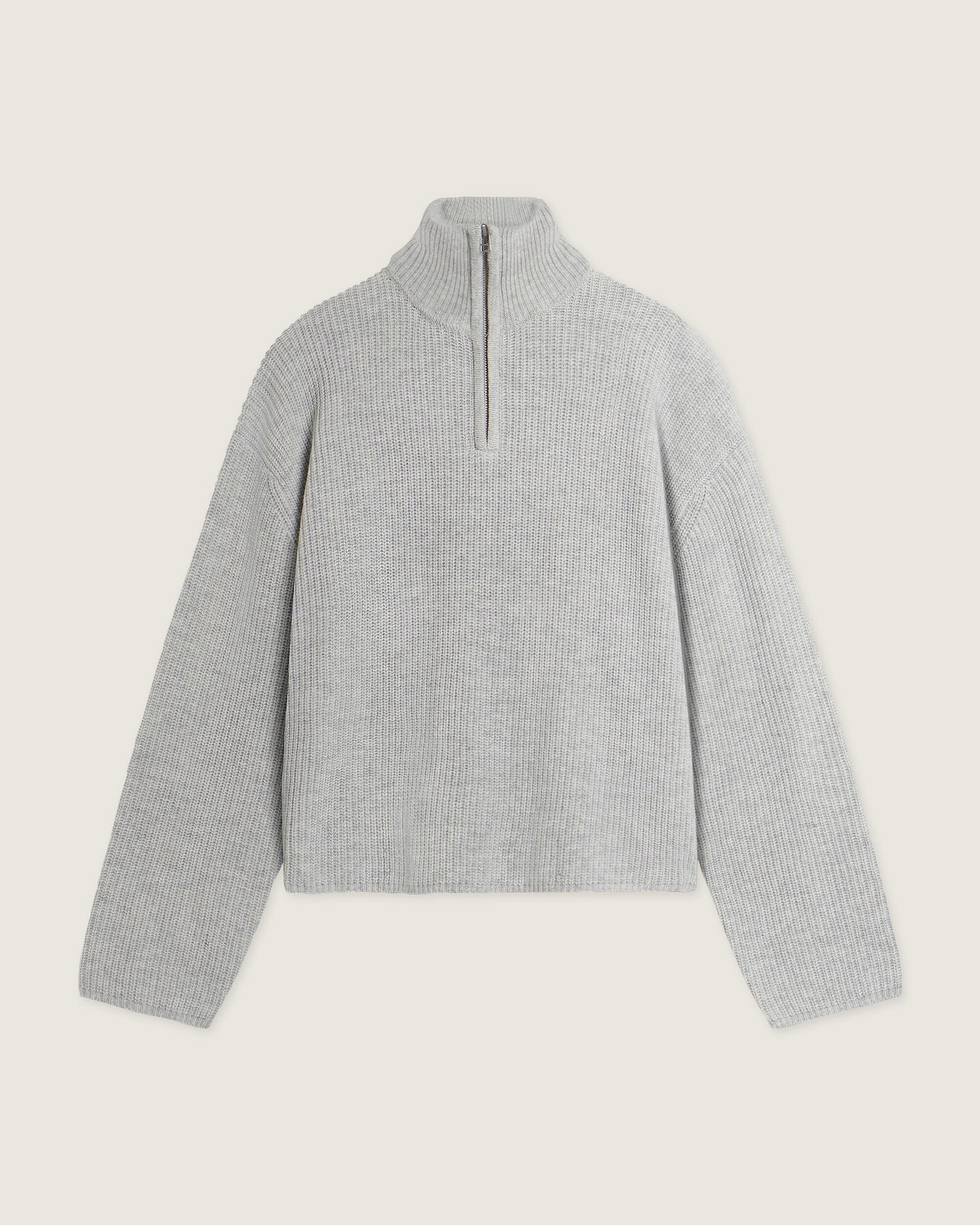 Woodbird Female WBFang Half Zip Knit Knits Light Grey