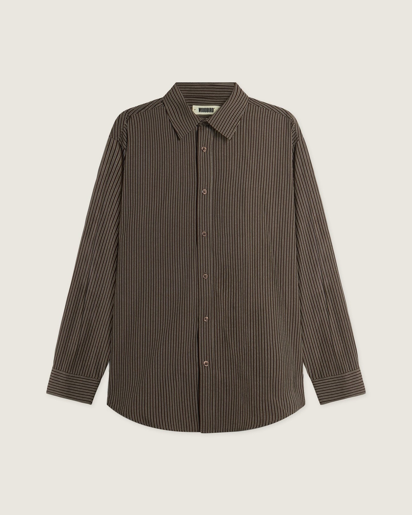 Woodbird WBJong Stripe shirt Shirts Brown