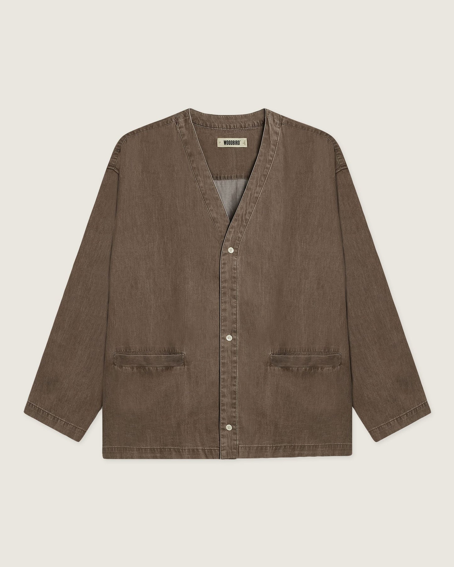 Woodbird WBMoon Washed Shirt Shirts Brown