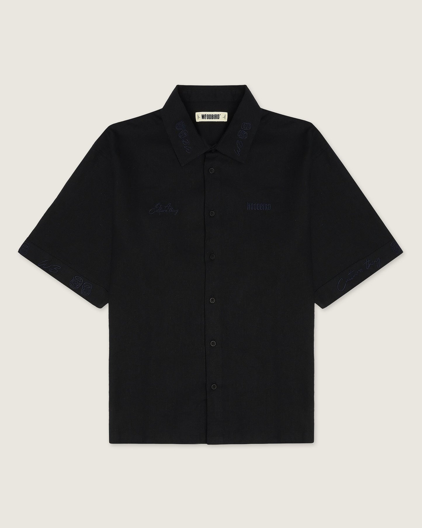 Woodbird WBWang Embroid Shirt Shirts Black