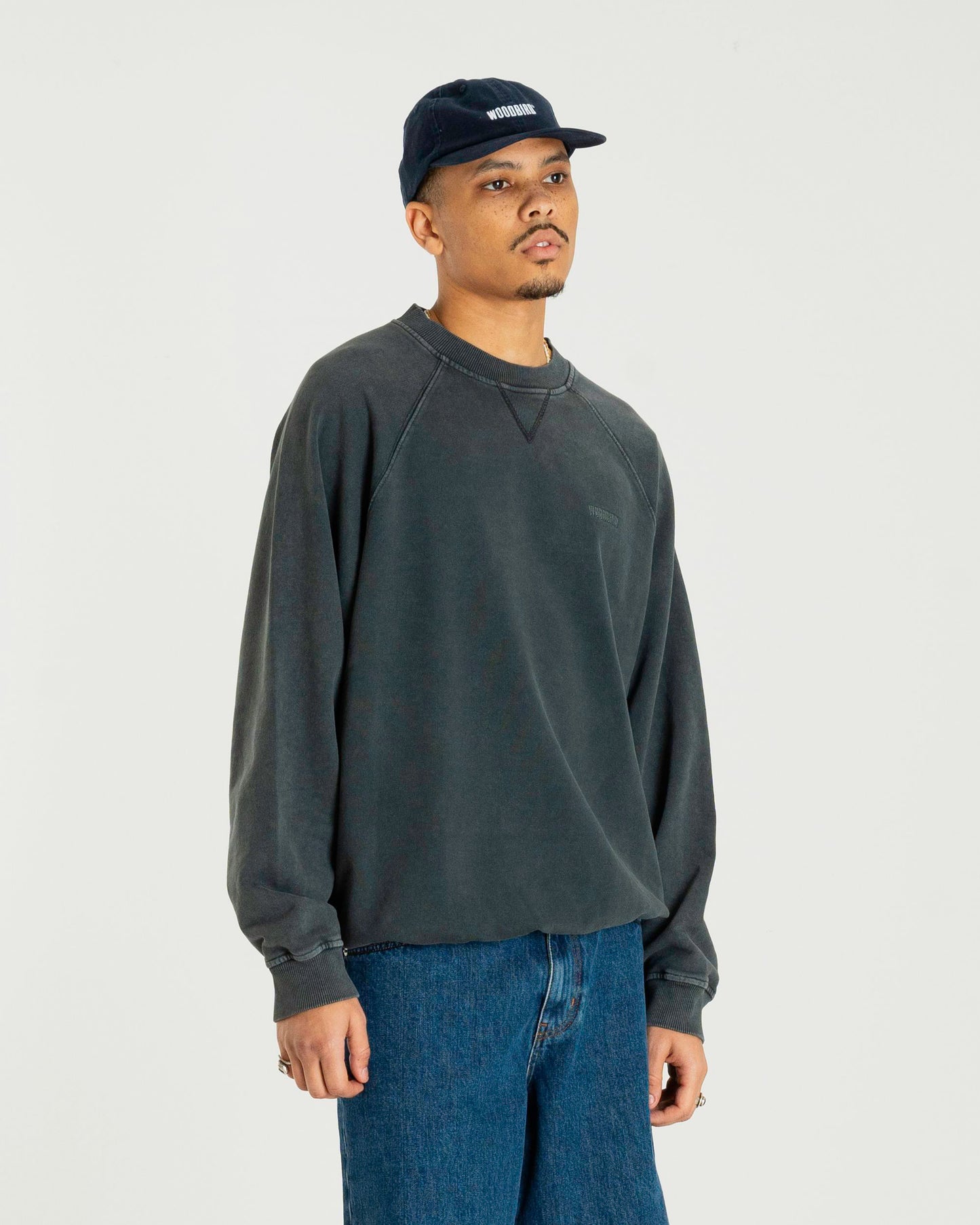 Woodbird WBZhang Washed Crew Sweats Black