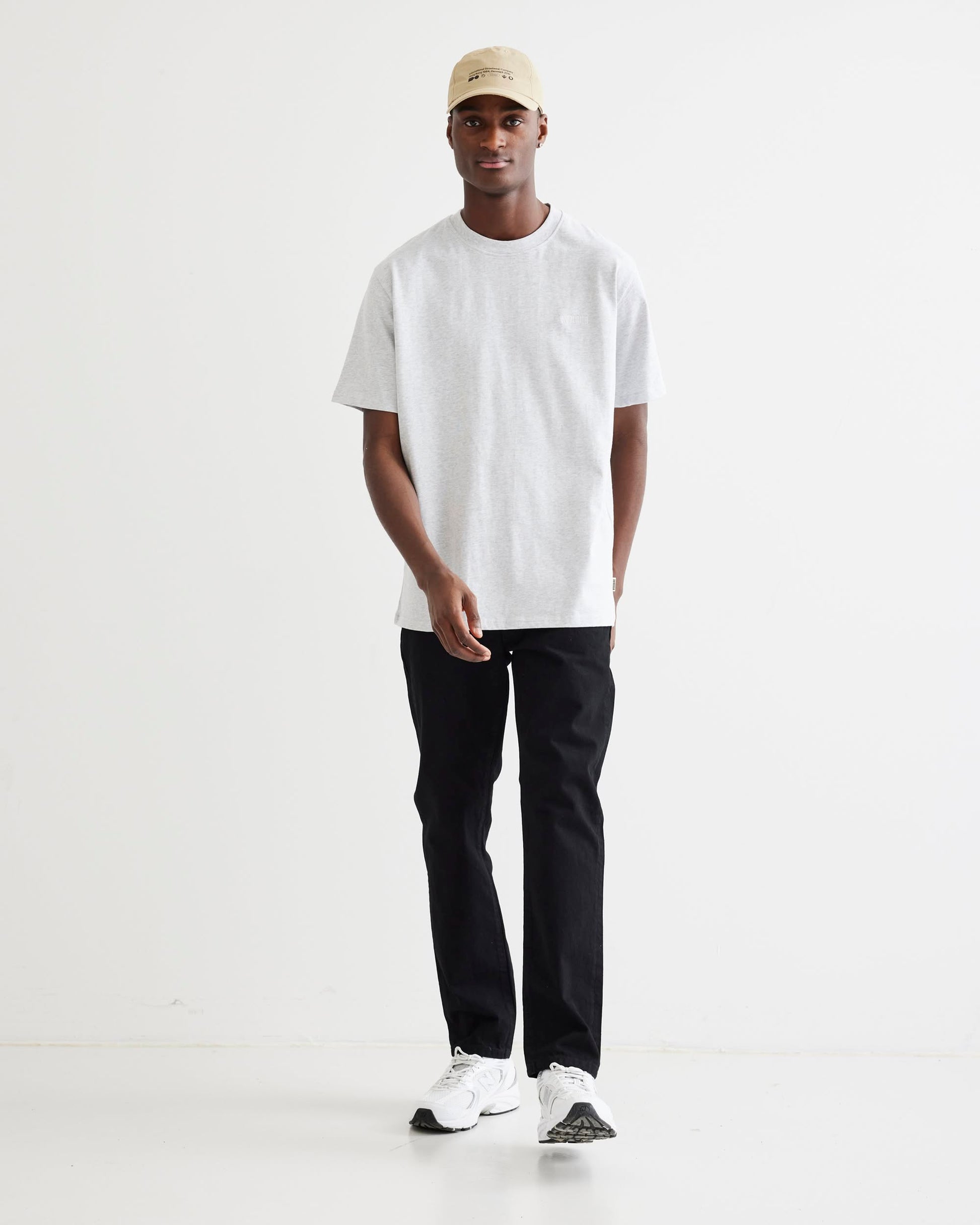 Woodbird WBBaine Base tee T-Shirts Snow Melange