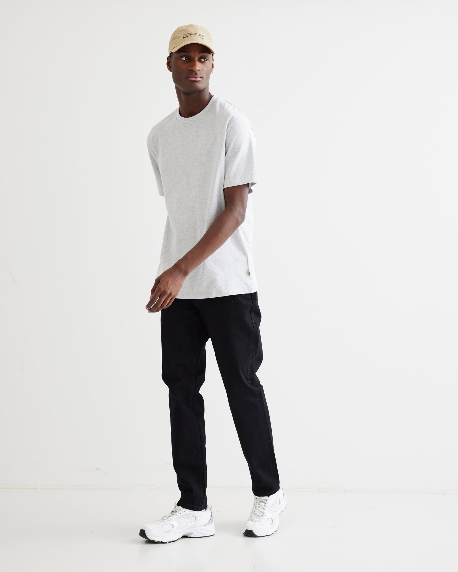 Woodbird WBBaine Base tee T-Shirts Snow Melange