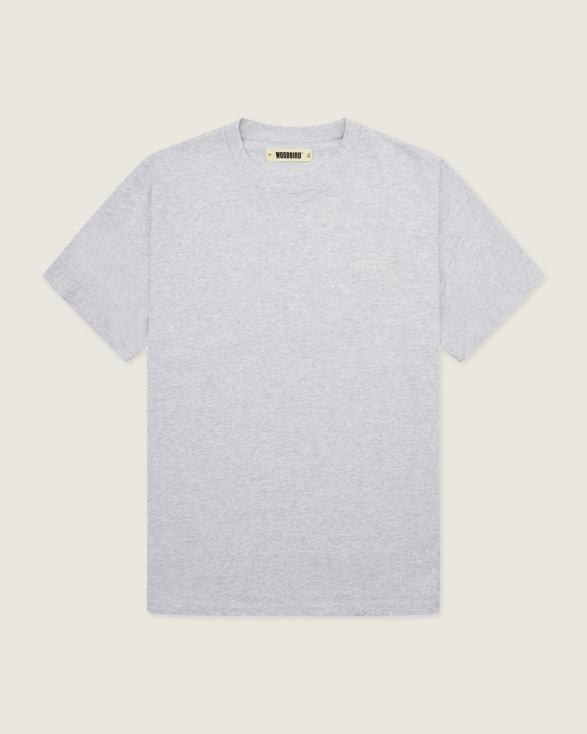 Woodbird WBBaine Base tee T-Shirts Snow Melange
