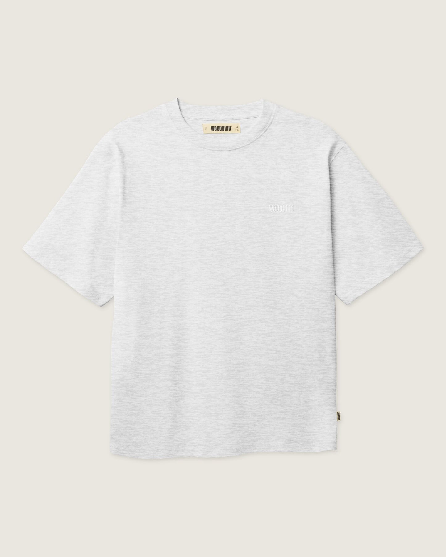 Woodbird WBBaine Base tee T-Shirts Snow Melange