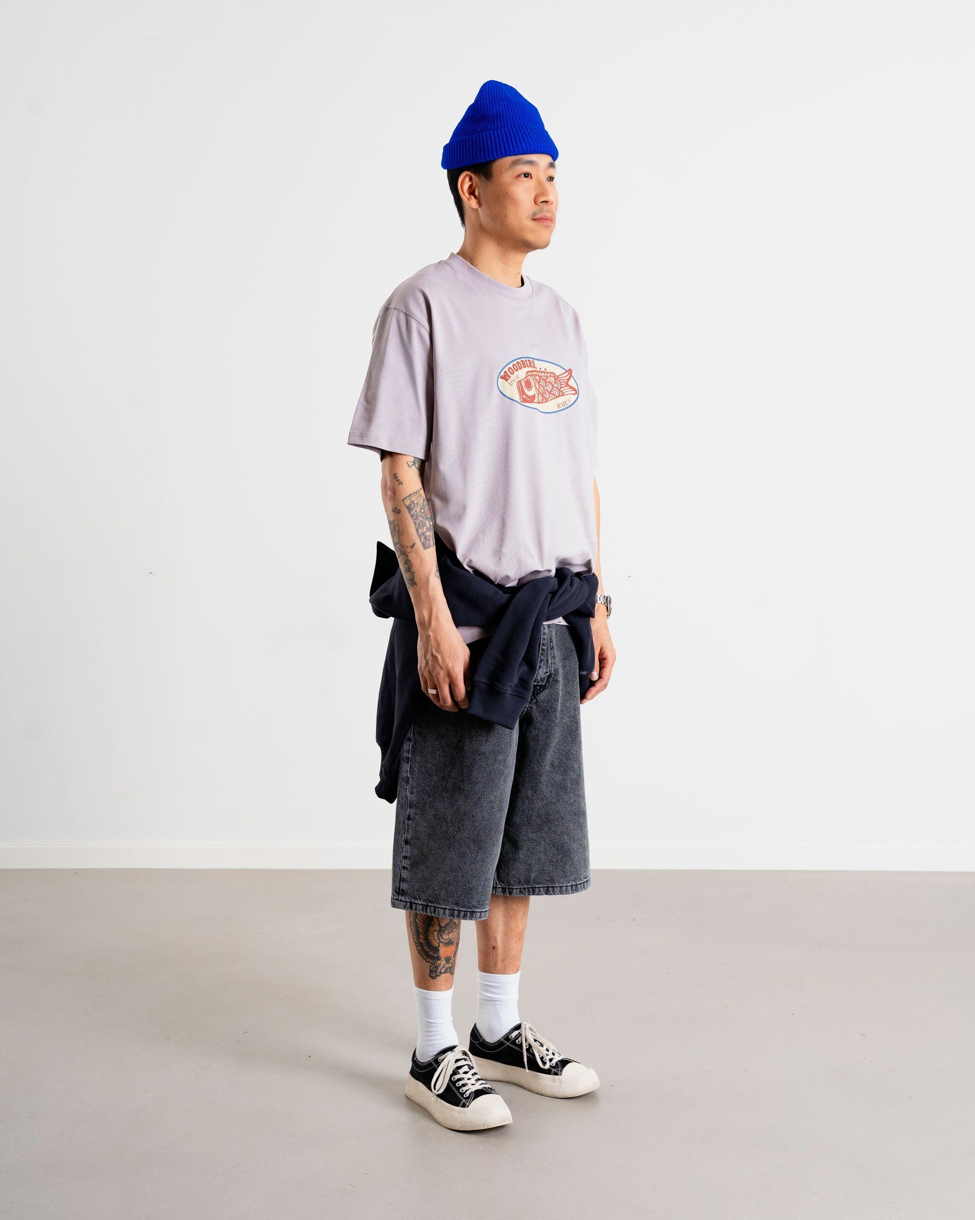 Woodbird WBBaine Catch Tee T-Shirts Grey-Purple