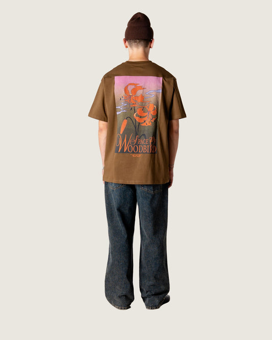 Woodbird WBBaine Flower Tee T-Shirts Dark Brown