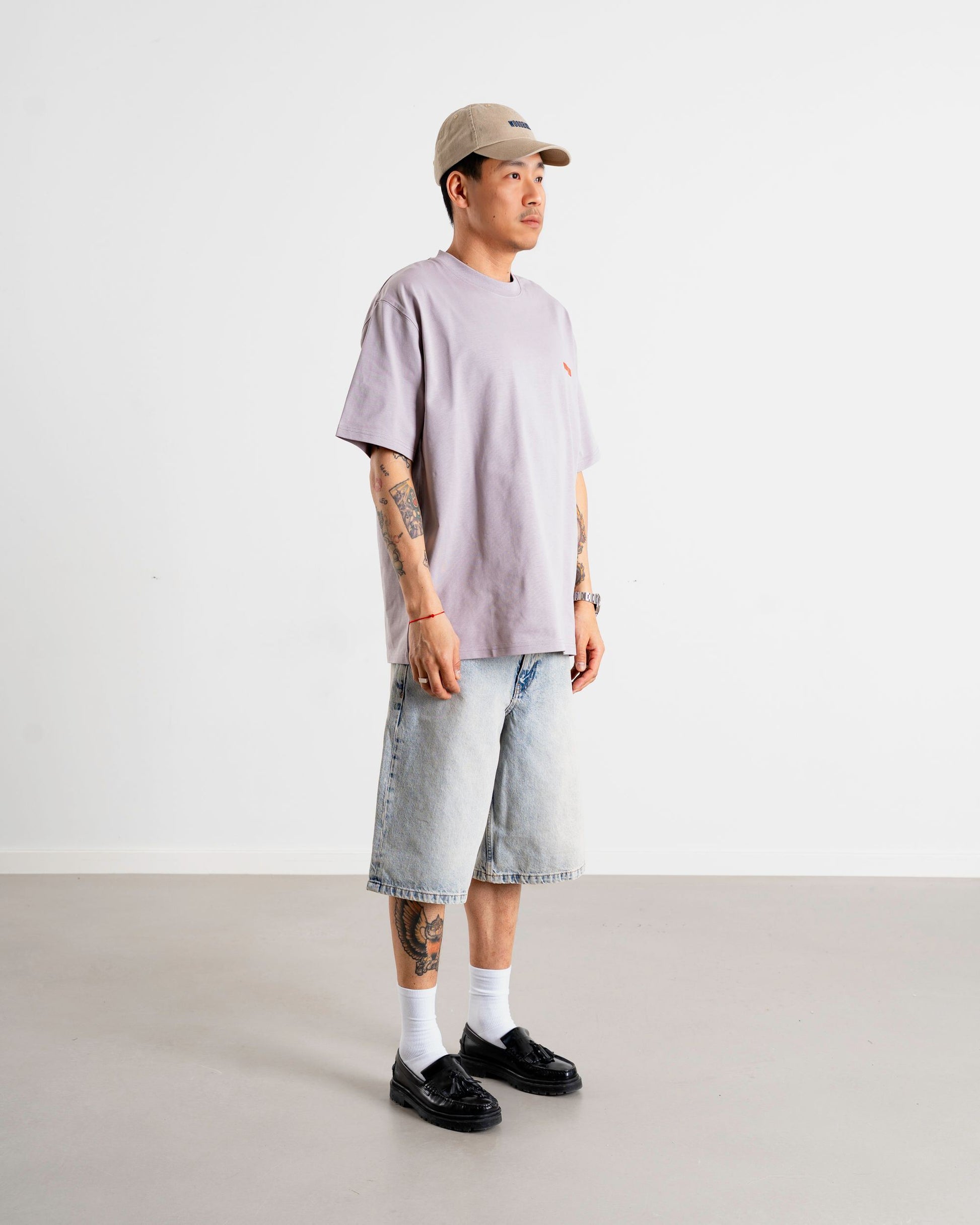 Woodbird WBBaine Intern Tee T-Shirts Grey-Purple