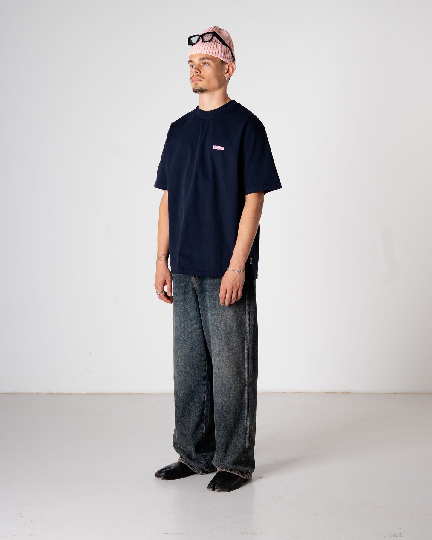 Woodbird WBBaine Koi Tee T-Shirts Dark Navy