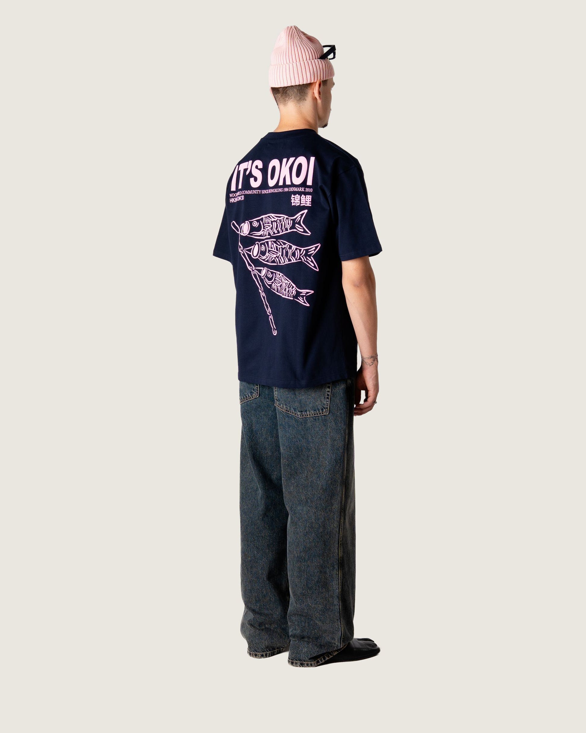Woodbird WBBaine Koi Tee T-Shirts Dark Navy