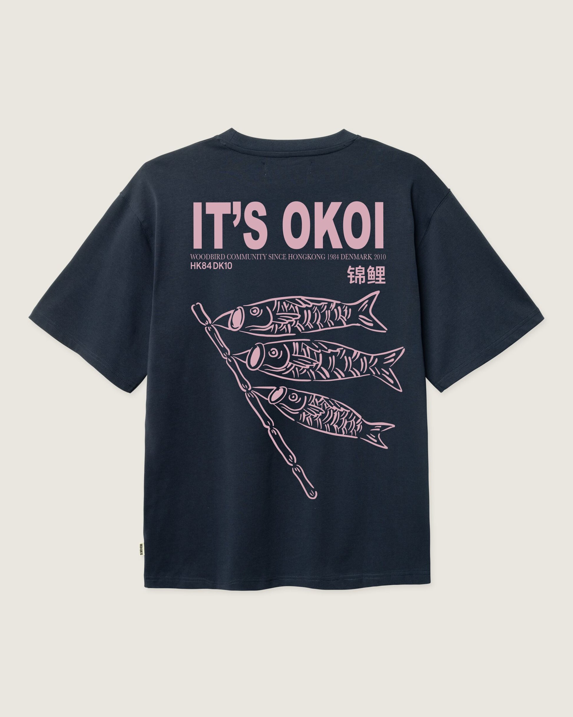 Woodbird WBBaine Koi Tee T-Shirts Dark Navy