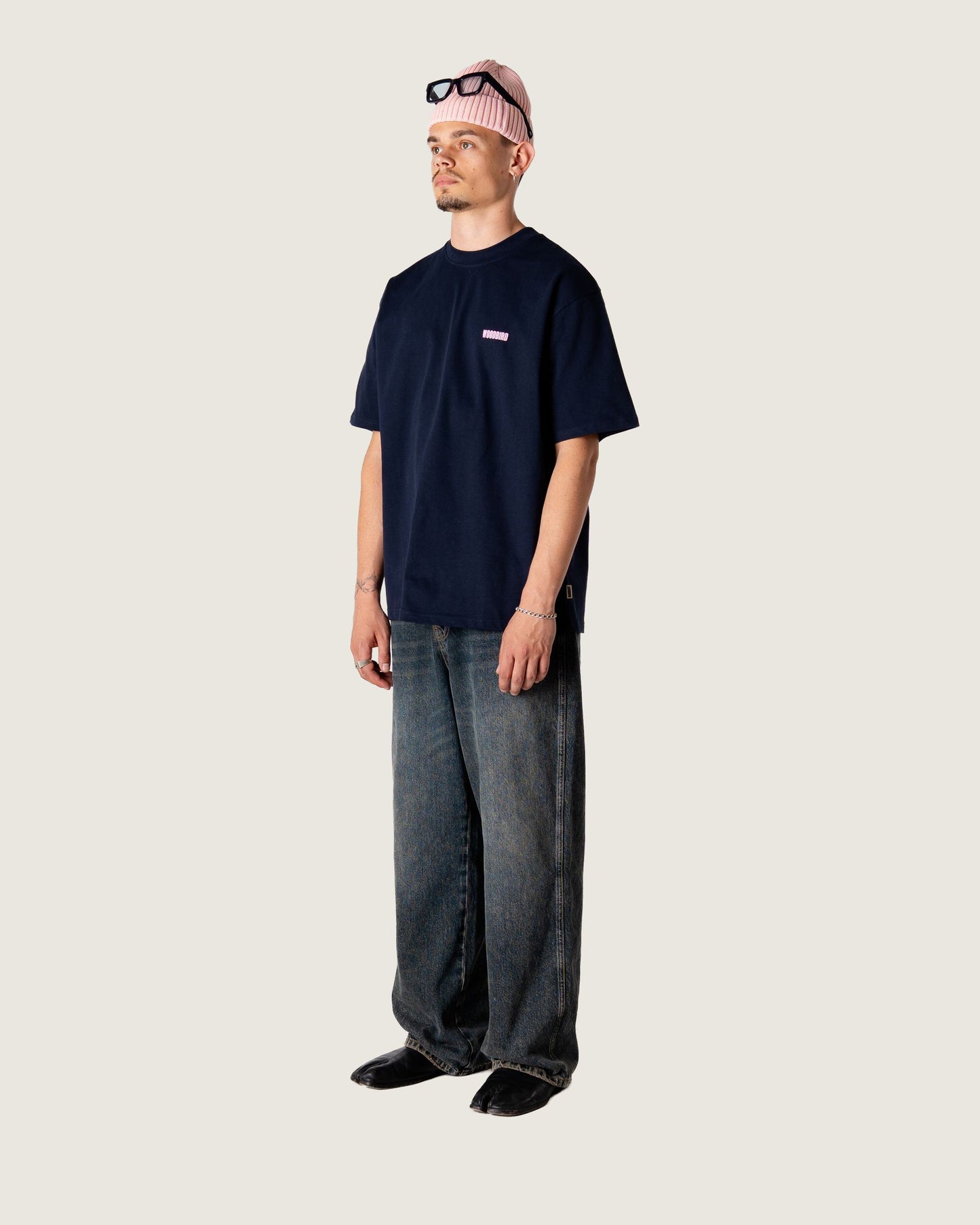 Woodbird WBBaine Koi Tee T-Shirts Dark Navy