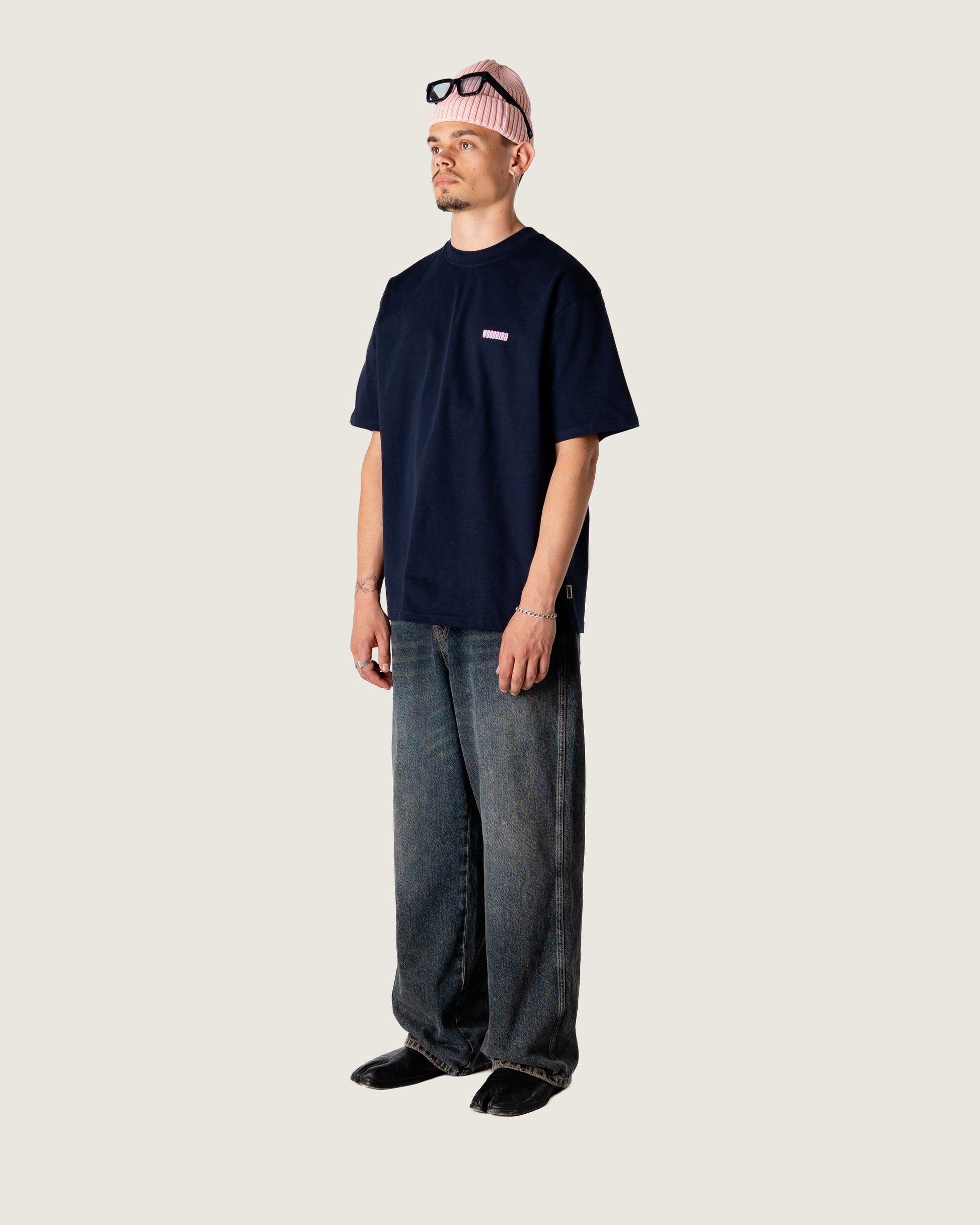 Woodbird WBBaine Koi Tee T-Shirts Dark Navy