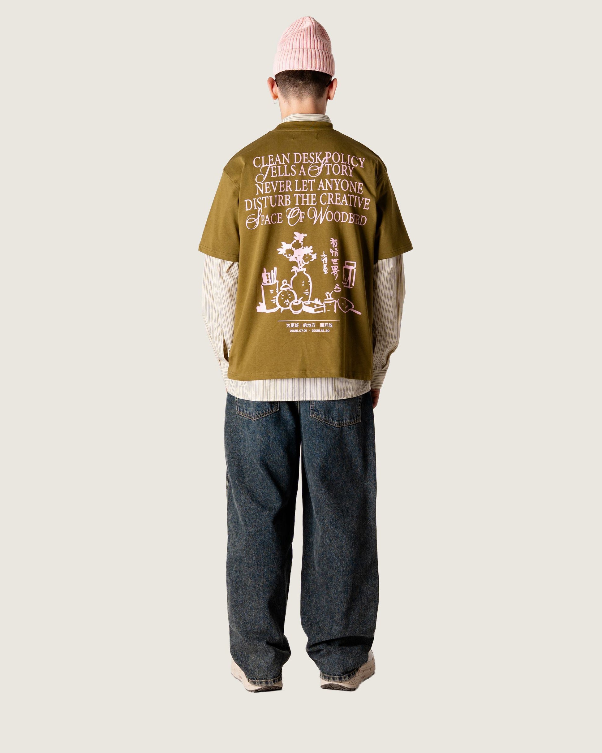 Woodbird WBBaine Space Tee T-Shirts Dark Green