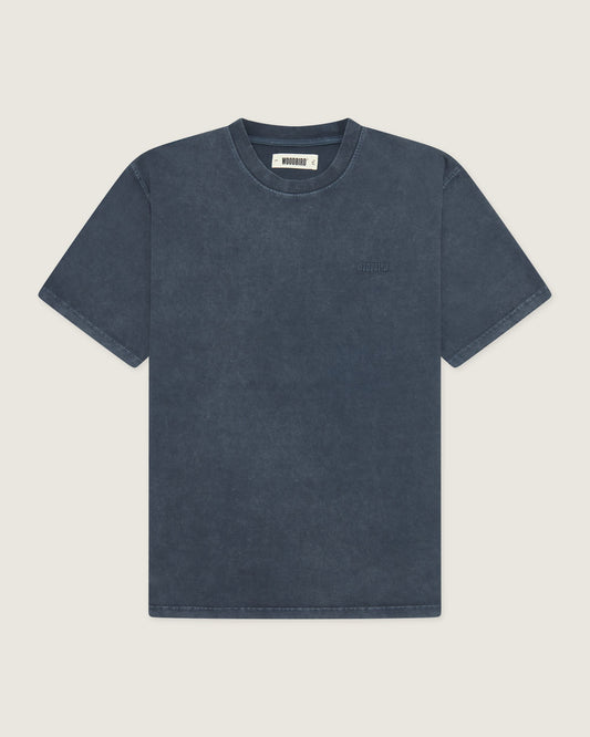 Woodbird WBBaine Washed Tee T-Shirts Dusty Blue
