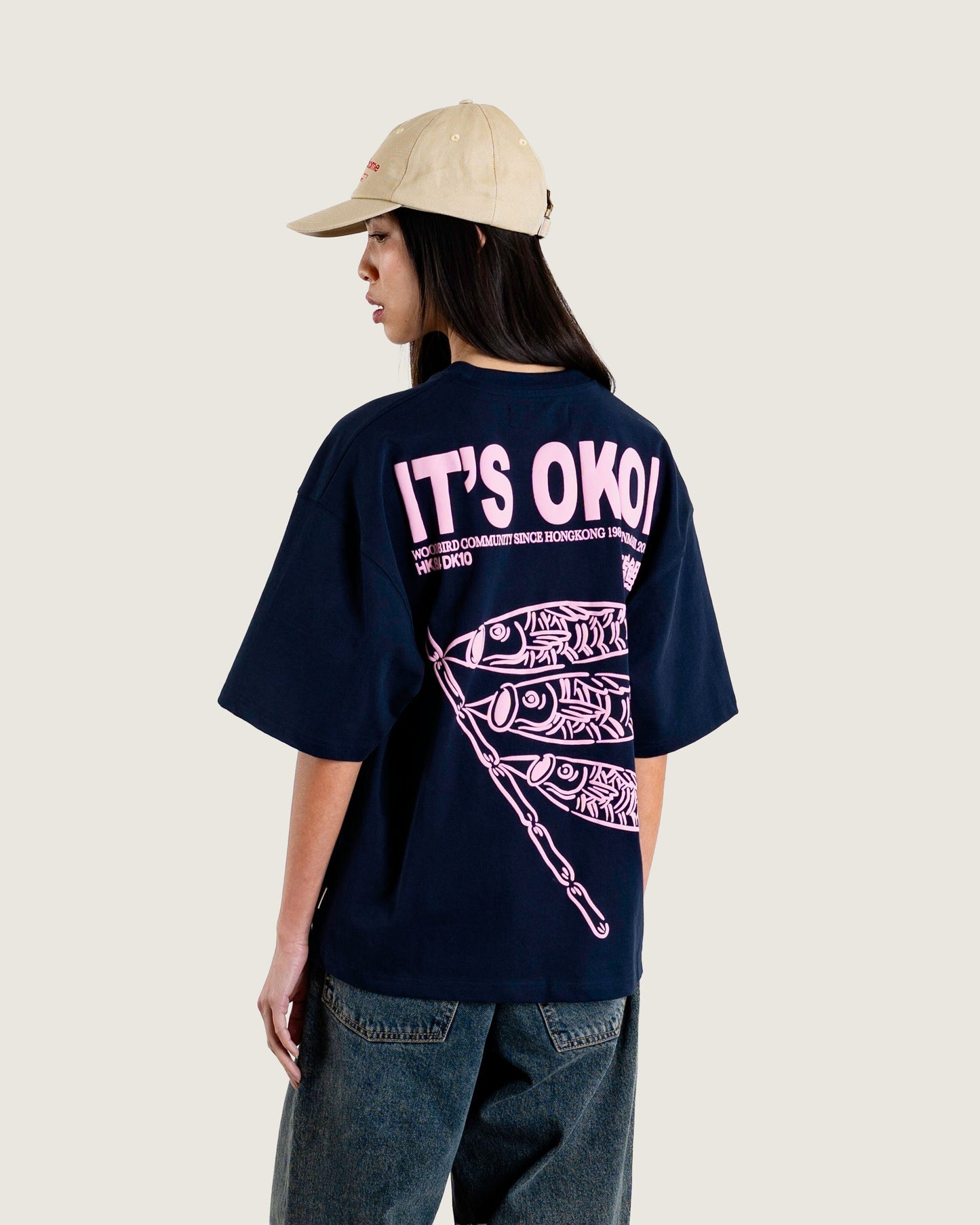 Woodbird Female WBBalo Koi Tee T-Shirts Dark Navy