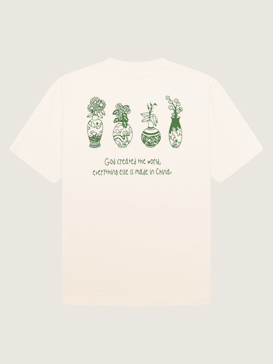 Woodbird Female WBBalo Vase Tee T-Shirts Off White - Green