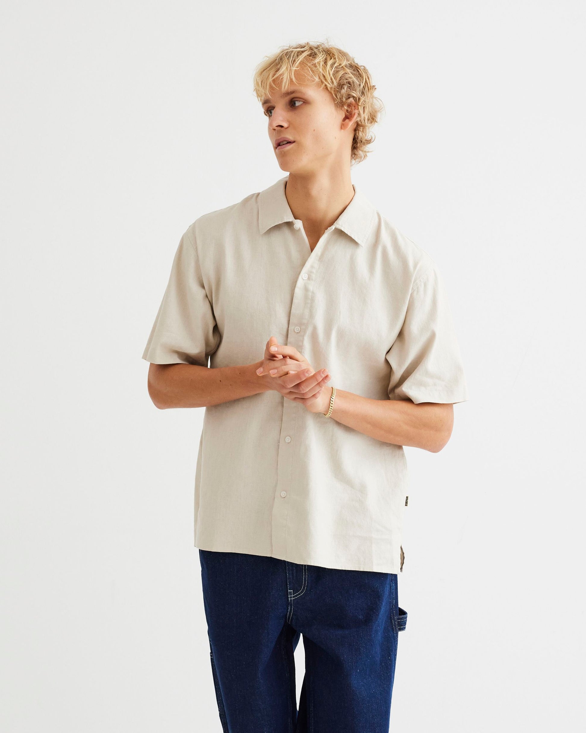 Woodbird WBBanks Linen Shirt Shirts Sand