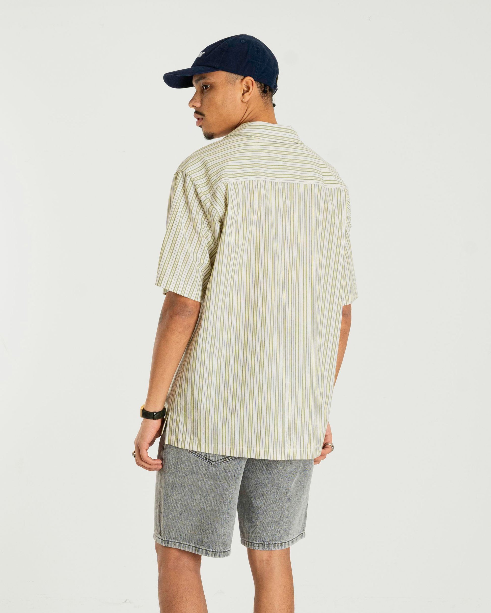 Woodbird WBBanks Stripe Linen Shirt Shirts Light Sand