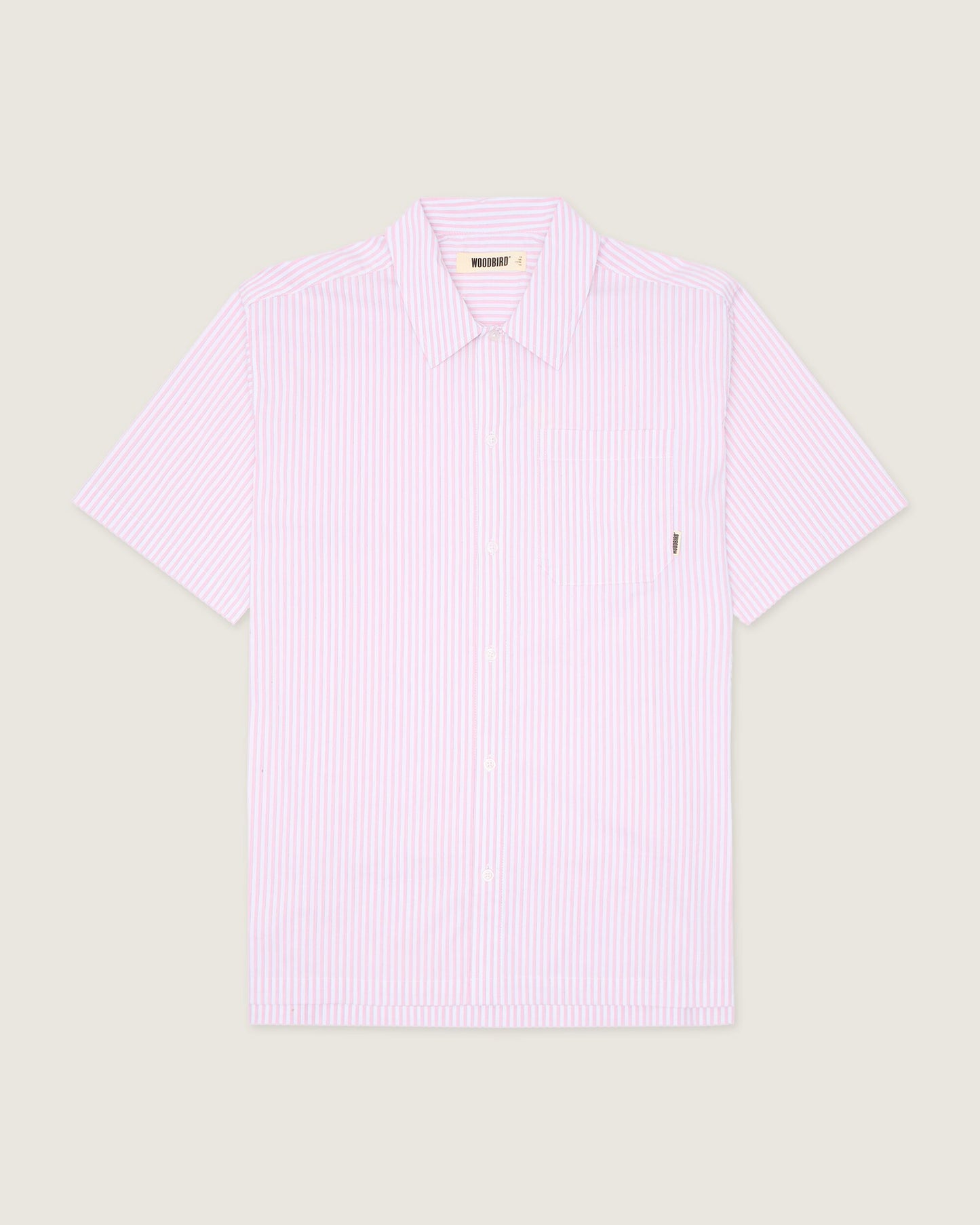 Woodbird WBBanks Stripe Shirt Shirts White-Pink