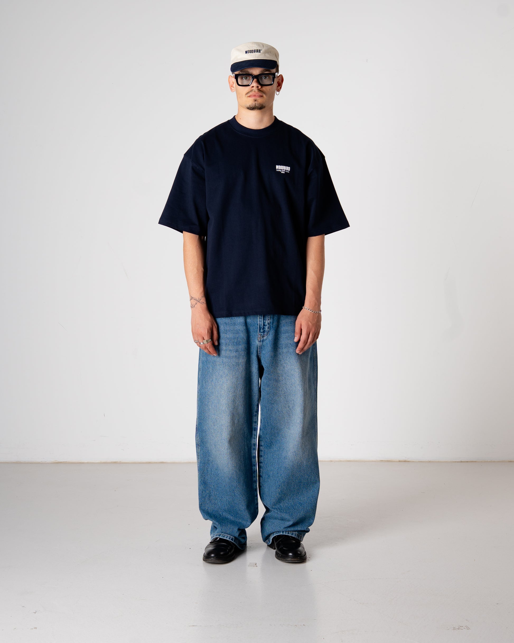 Woodbird WBBeam Pho Tee T-Shirts Dark Navy