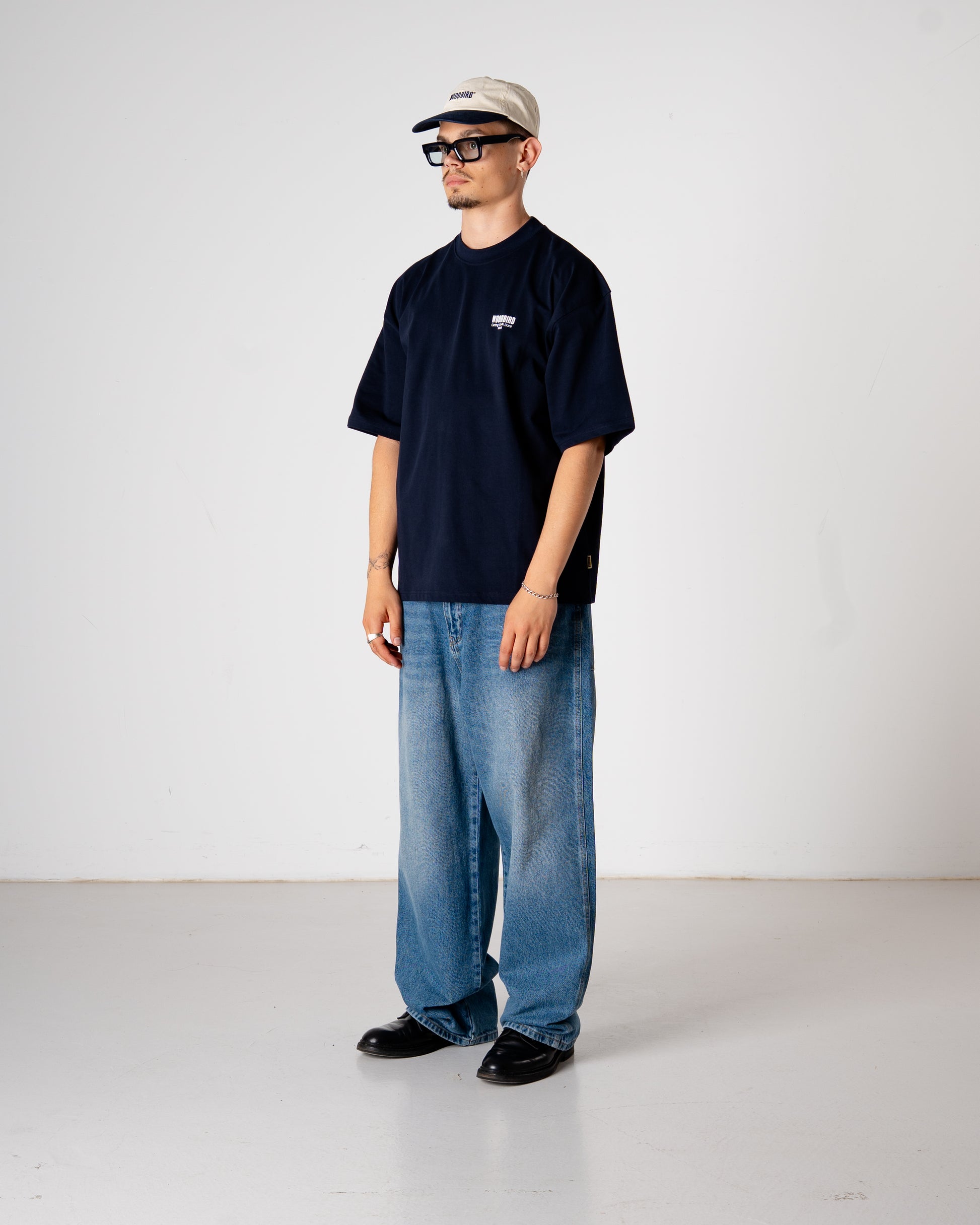 Woodbird WBBeam Pho Tee T-Shirts Dark Navy