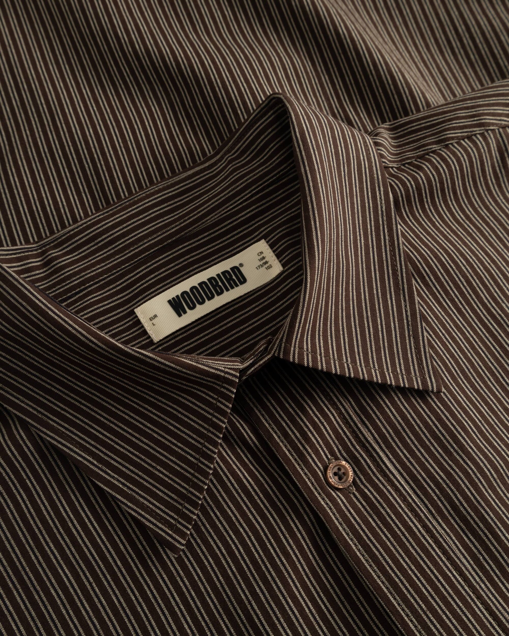 Woodbird Female WBBecca Stripe Shirt Shirts Brown