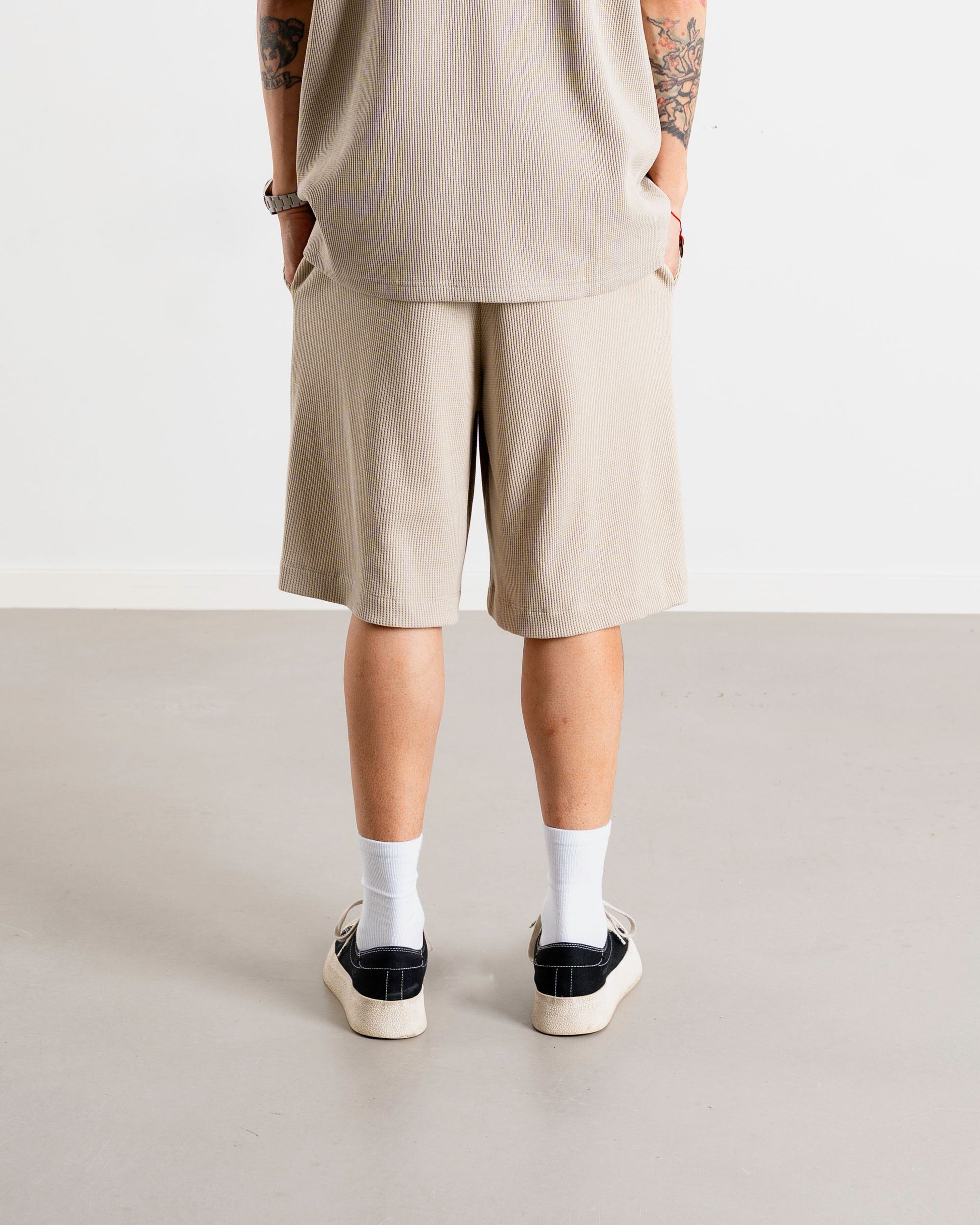 Woodbird WBBen Waffel Shorts Shorts Taupe Brown