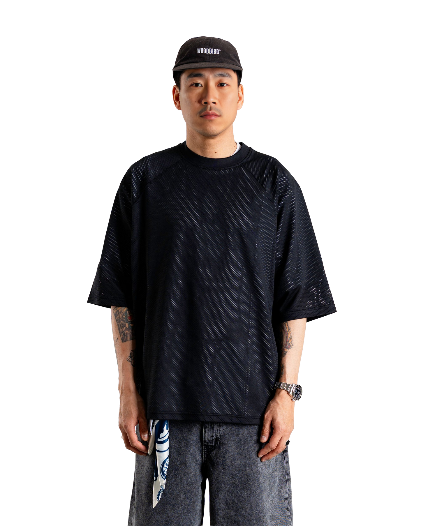 Woodbird WBBlake Mesh Tee T-Shirts Black