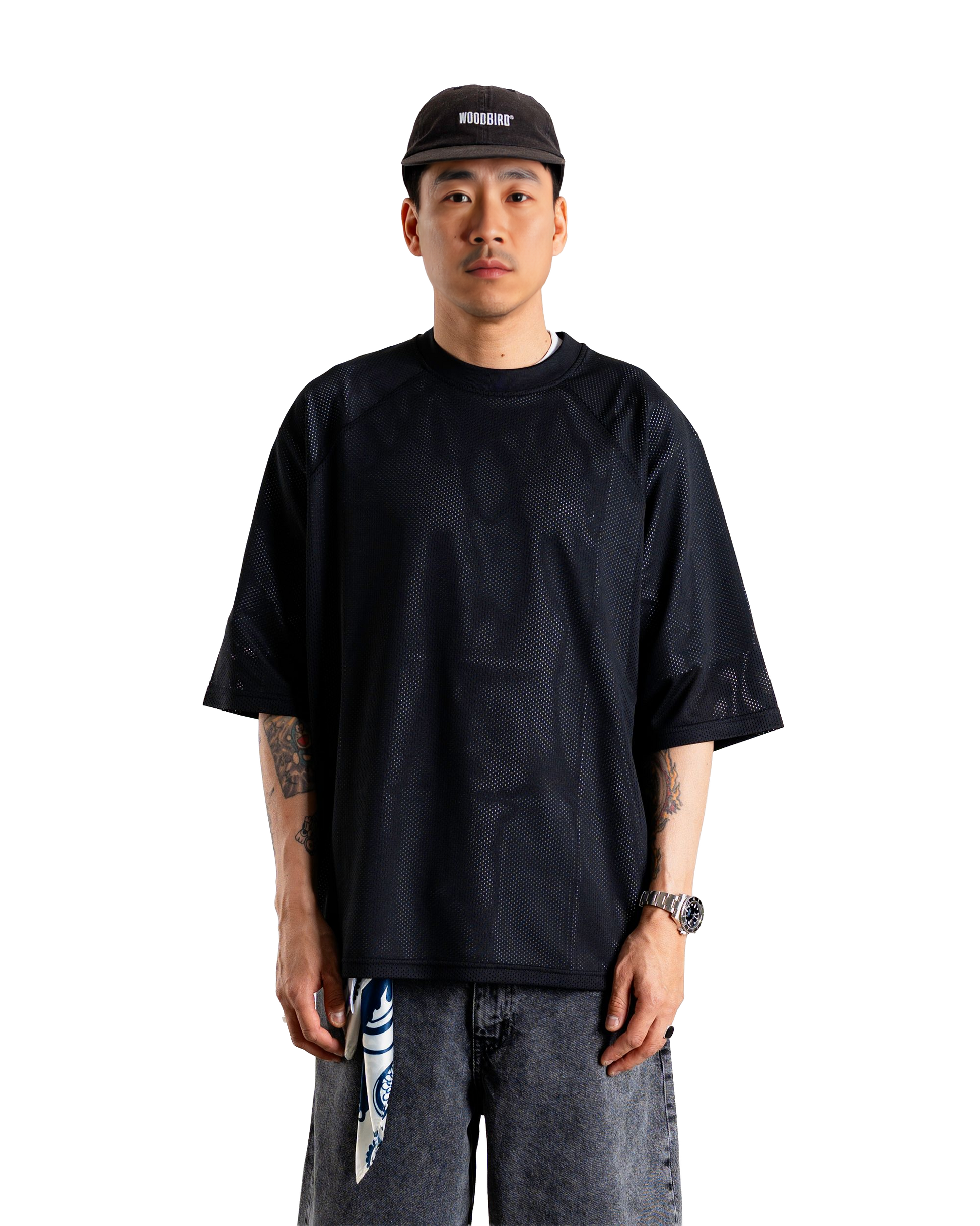 Woodbird WBBlake Mesh Tee T-Shirts Black
