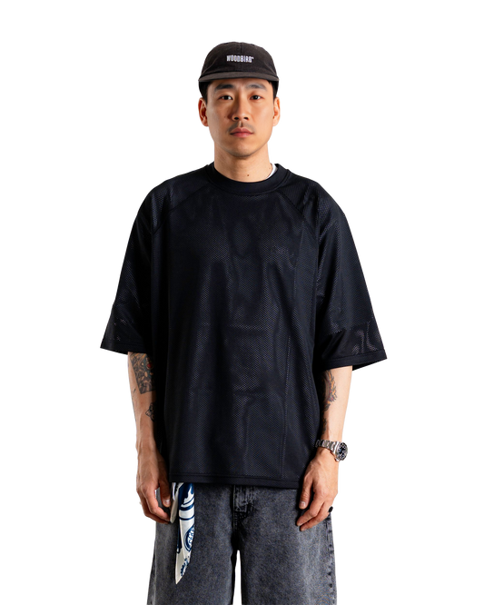 Woodbird WBBlake Mesh Tee T-Shirts Black