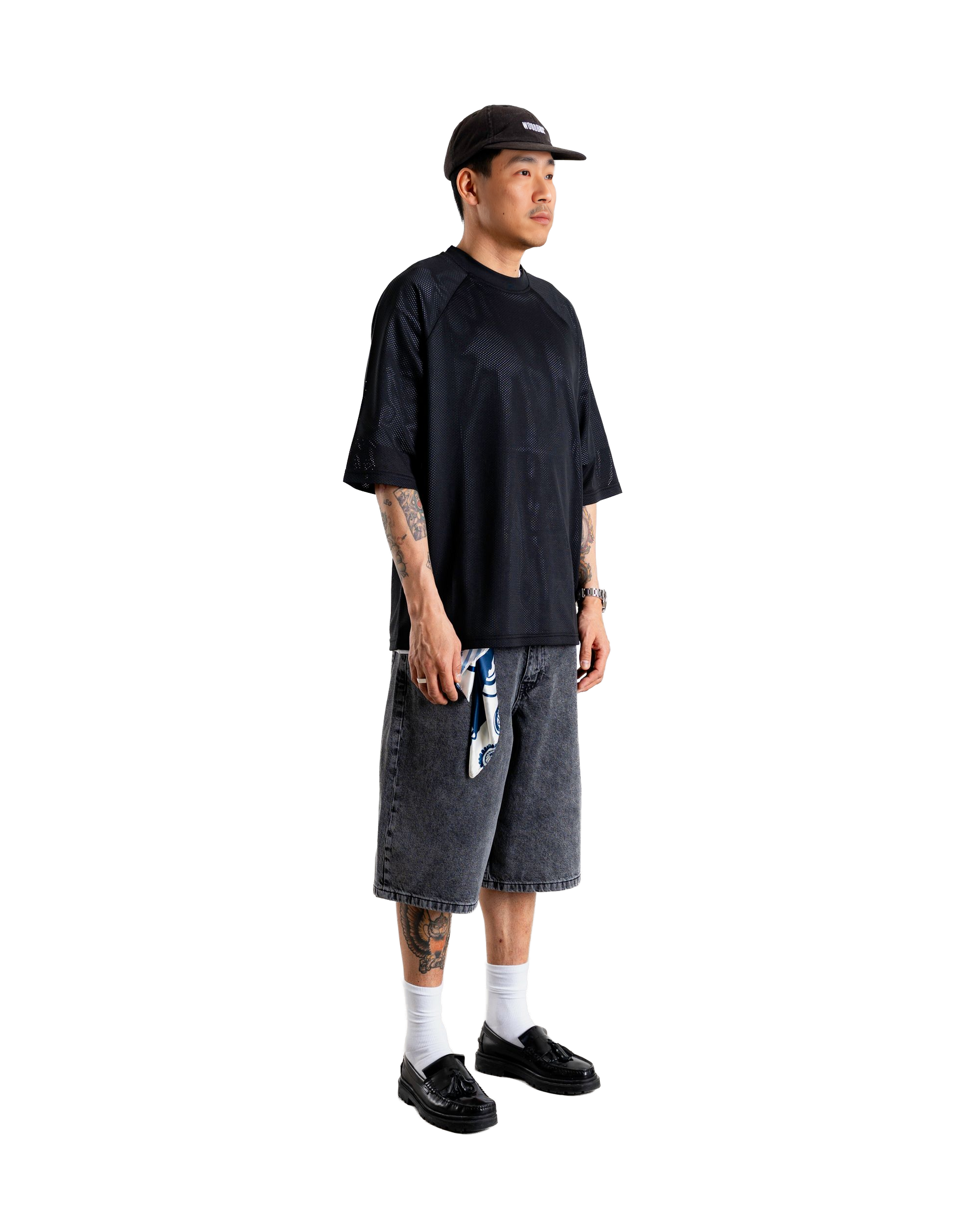 Woodbird WBBlake Mesh Tee T-Shirts Black