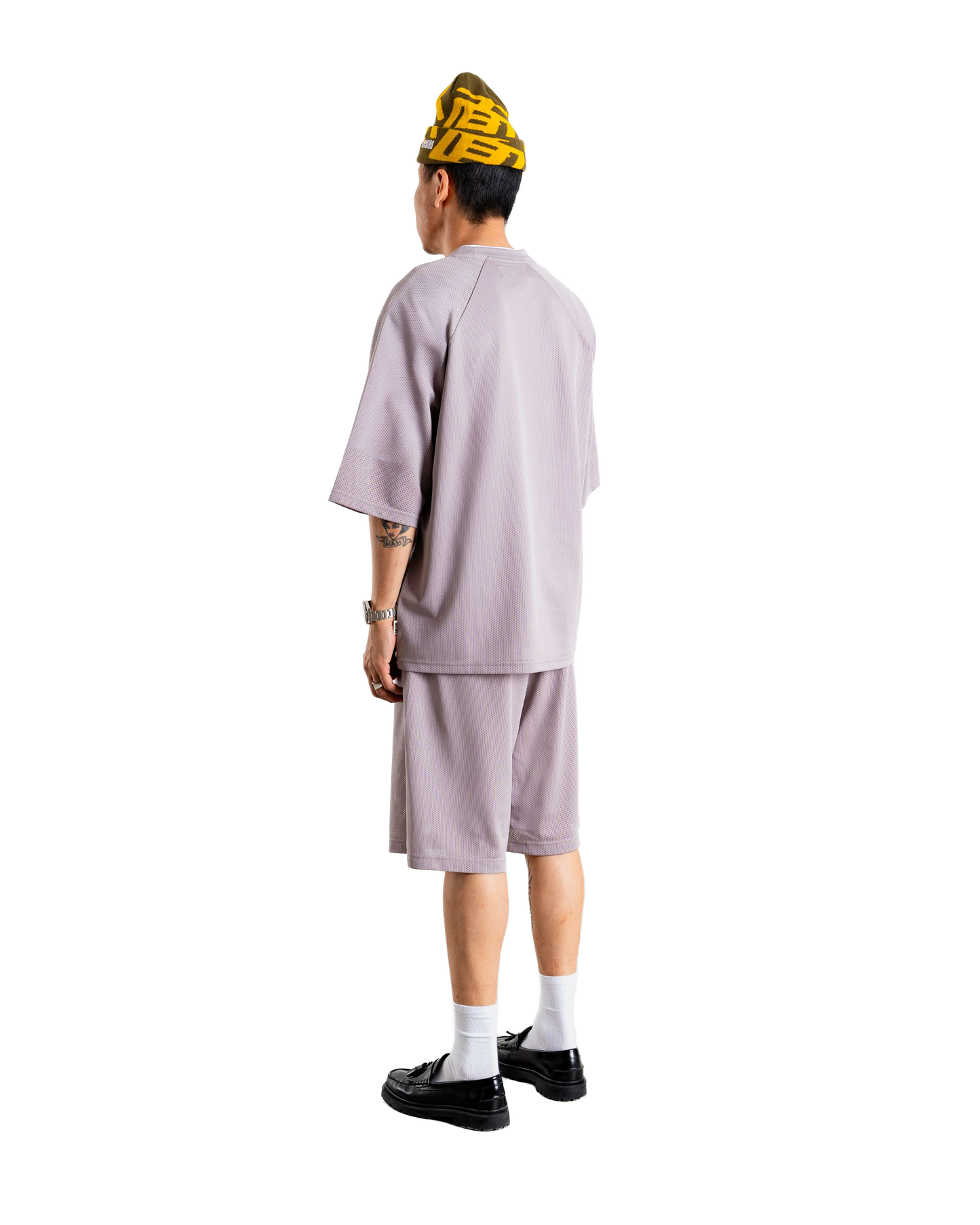 Woodbird WBBlake Mesh Tee T-Shirts Grey-Purple