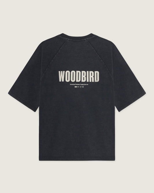 Woodbird WBBlake Washed Logo Tee T-Shirts Black