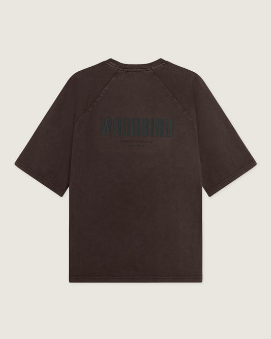 Woodbird WBBlake Washed Logo Tee T-Shirts Brown