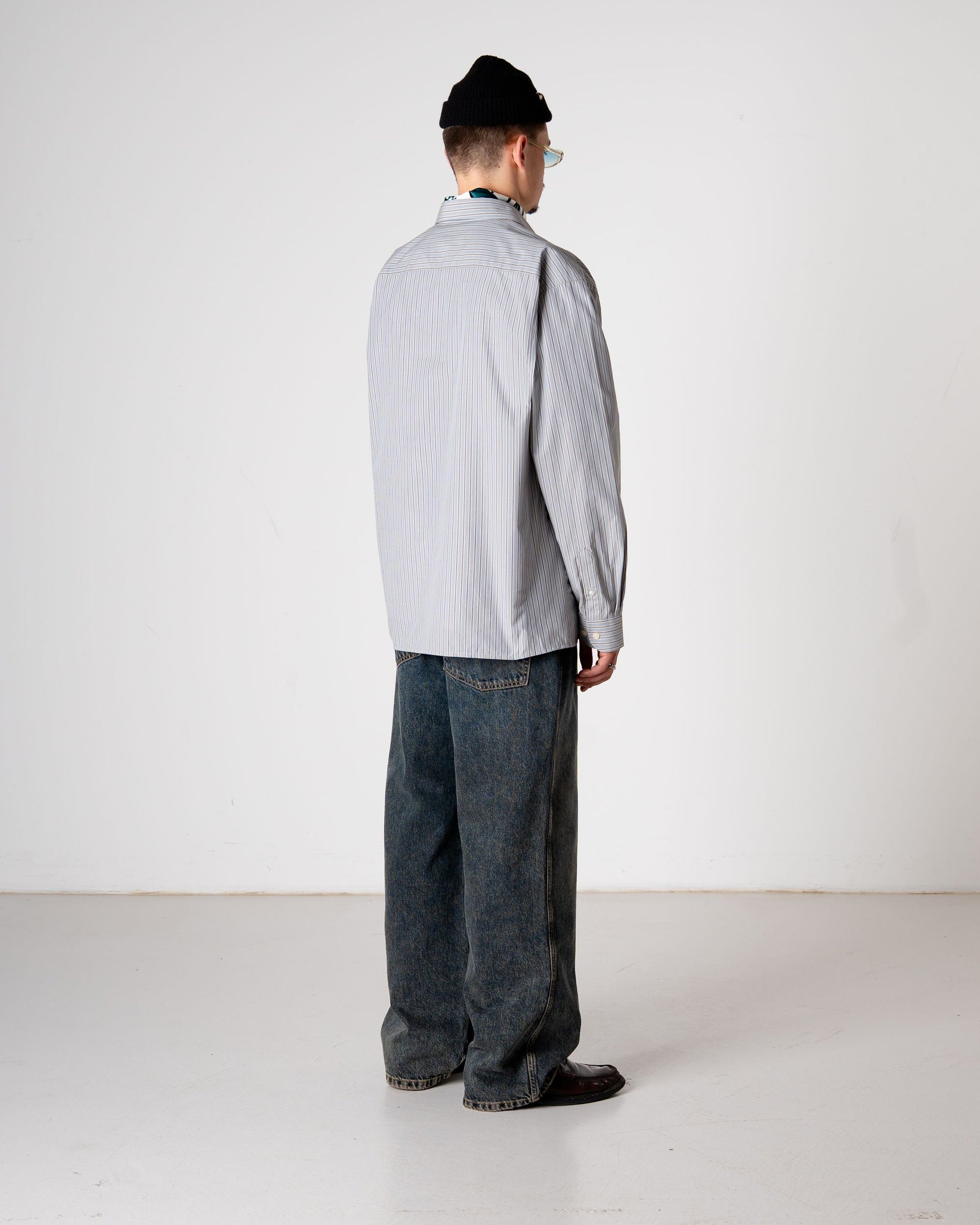 Woodbird WBBuzo Striped Shirt Shirts Light Blue