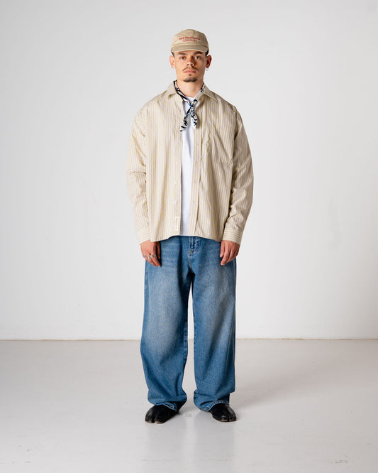 Woodbird WBBuzo Striped Shirt Shirts Yellow
