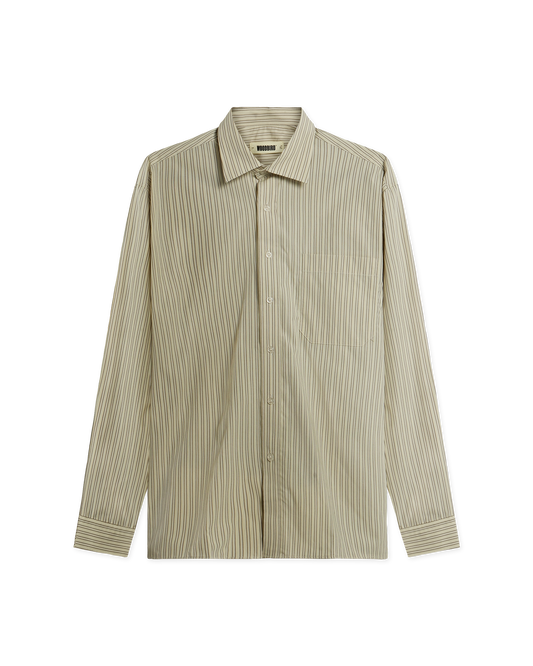Woodbird WBBuzo Striped Shirt Shirts Yellow