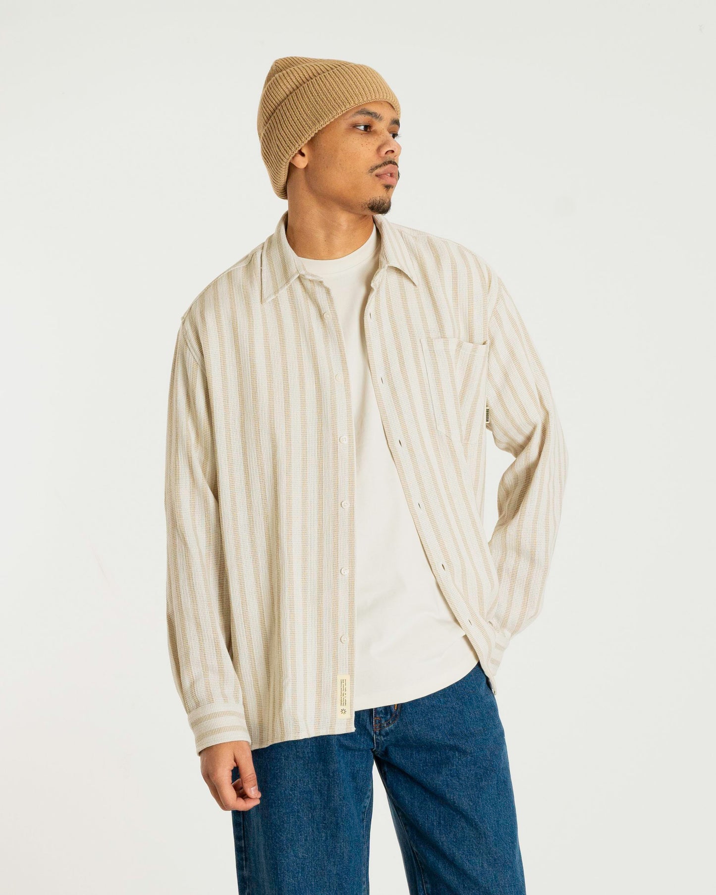 Woodbird WBBuzo Weeve Shirt Shirts Sand