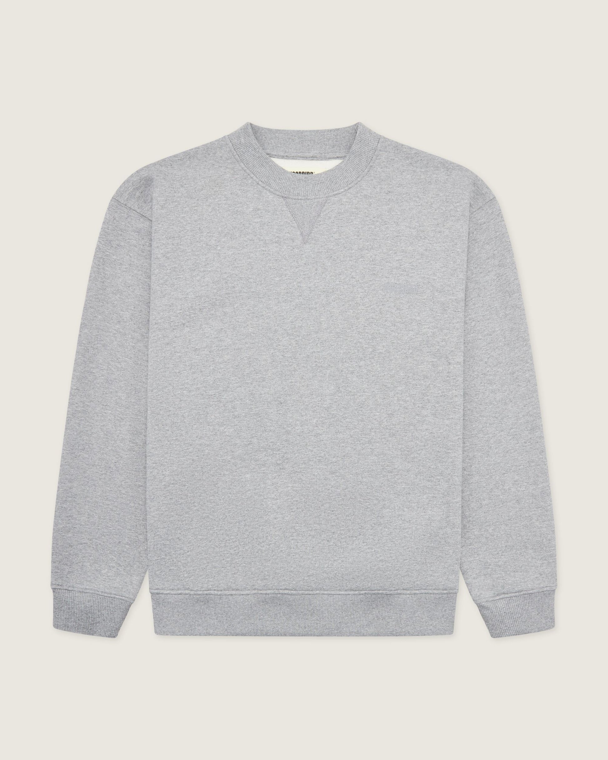 Woodbird WBCane Base Crew Sweats Grey Melange