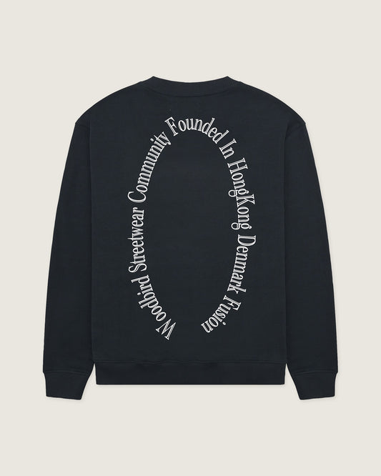 Woodbird WBCane Founded Crew Sweats Black