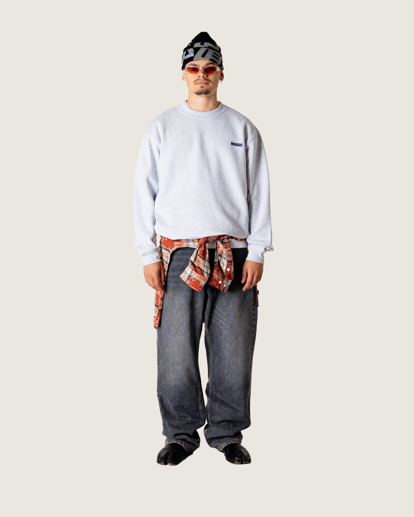 Woodbird WBCane Home Crew Sweats Snow Melange